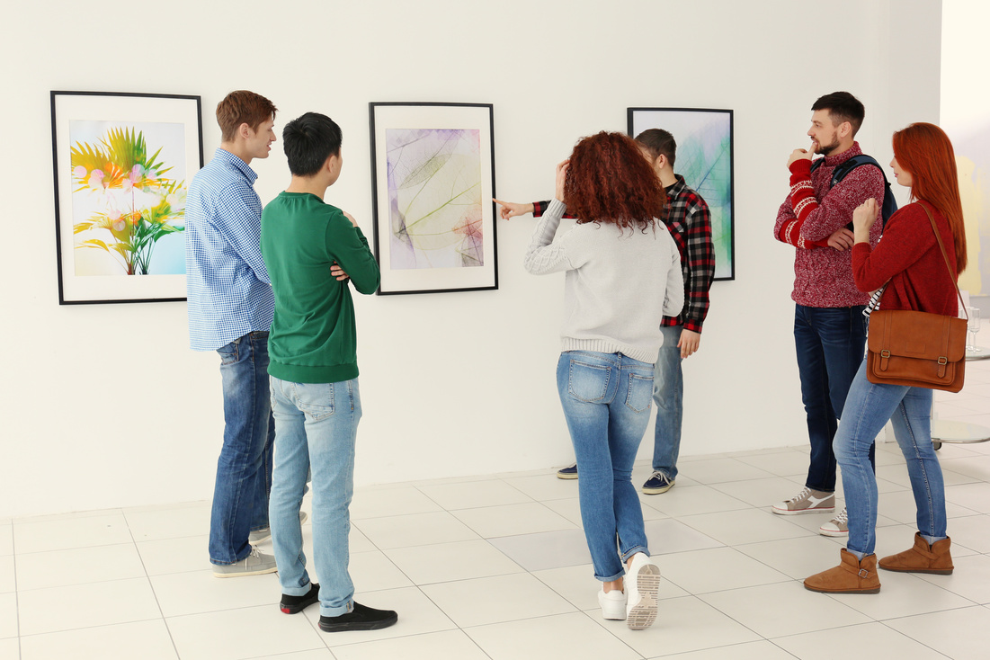 People in Modern Art Gallery Hall